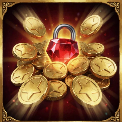 Goldm&uuml;nzen mit Sternpr&auml;gung als Slot-Vorschaubild f&uuml;r den Hold and Win Titel Coin Win Hold The Spin